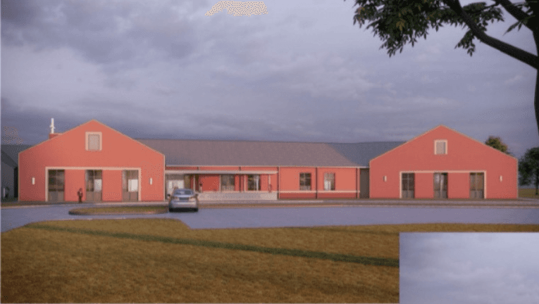 Rendering of the dedicated school parking area adjacent to the campus